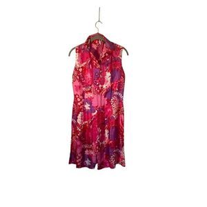 VTG Donna coral reef Arcade women’s floral print sleeveless dress S